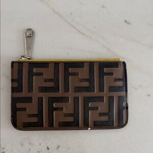 Brown and Black Logo Card Holder Fendi